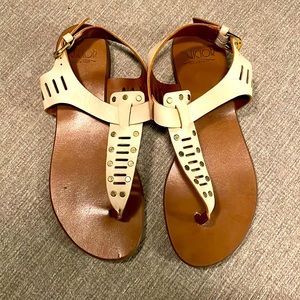 Italian leather sandals.